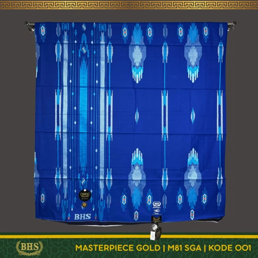 Image of Sarung BHS Masterpiece GOLD M81 SGA Songket Gunung Agung Tenun Tangan Bahan Premium Mercerized Cotton Super Halus dan Lembut [Original Product]