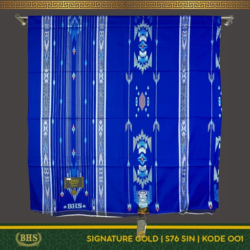 Image of Sarung BHS Signature Gold Motif S76 SIN Songket Tenun Tangan Bahan Premium Mercerized Cotton Super Halus dan Lembut [Garansi Original]