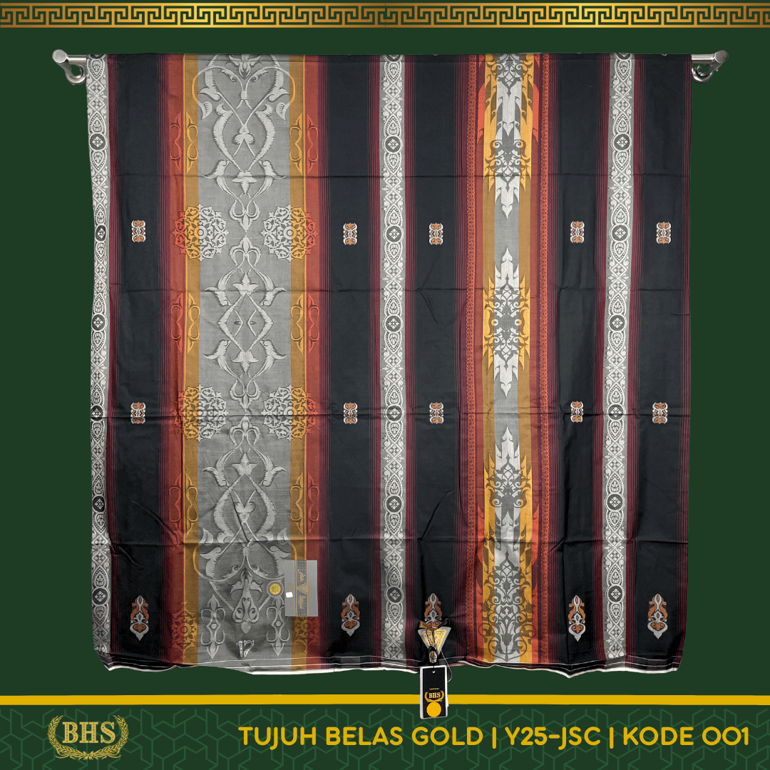 Sarung TUJUH BELAS 17 BHS Gold Motif Y25 JSC Bahan Mercerized Cotton Producted by Behaestex