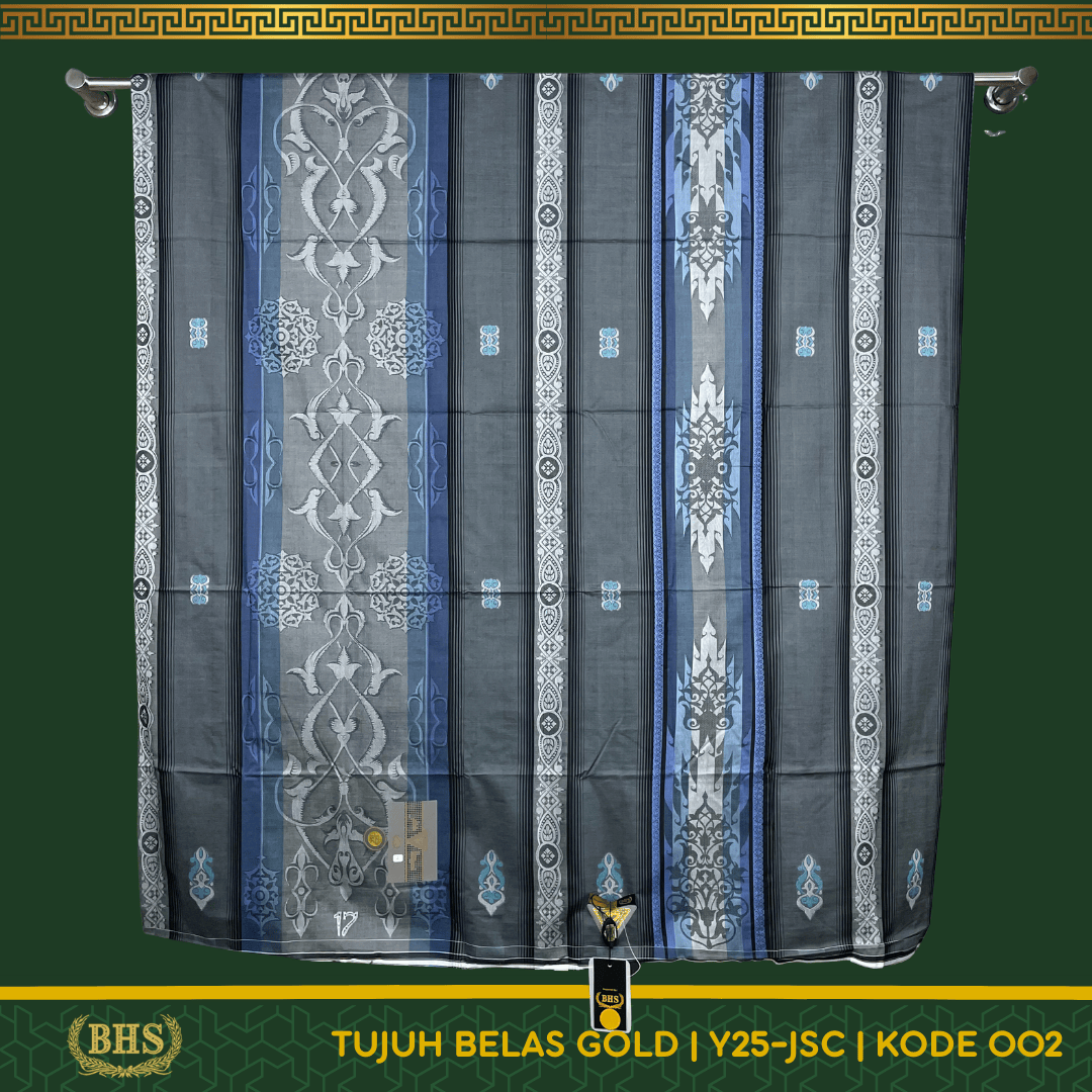 Sarung TUJUH BELAS 17 BHS Gold Motif Y25 JSC Bahan Mercerized Cotton Producted by Behaestex