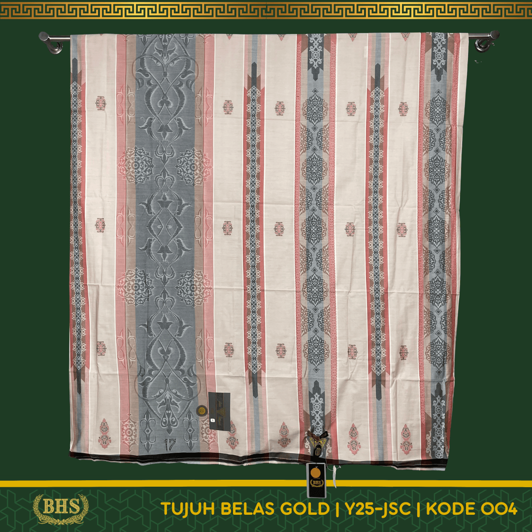 Sarung TUJUH BELAS 17 BHS Gold Motif Y25 JSC Bahan Mercerized Cotton Producted by Behaestex