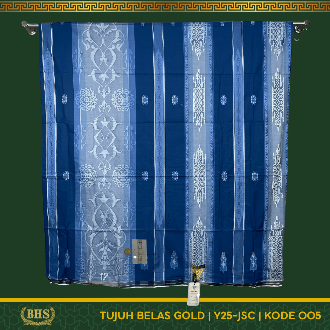 Sarung TUJUH BELAS 17 BHS Gold Motif Y25 JSC Bahan Mercerized Cotton Producted by Behaestex