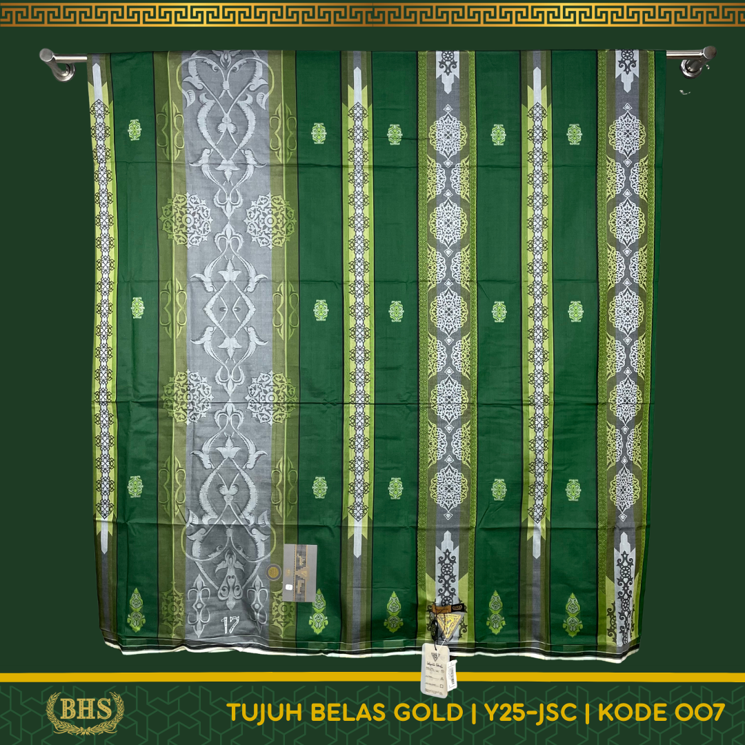 Sarung TUJUH BELAS 17 BHS Gold Motif Y25 JSC Bahan Mercerized Cotton Producted by Behaestex