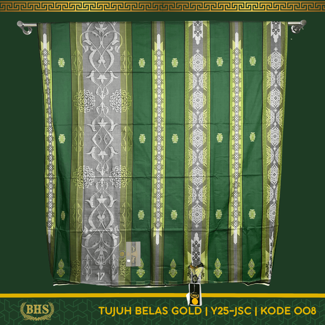 Sarung TUJUH BELAS 17 BHS Gold Motif Y25 JSC Bahan Mercerized Cotton Producted by Behaestex