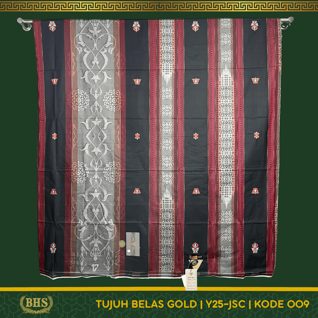 Sarung TUJUH BELAS 17 BHS Gold Motif Y25 JSC Bahan Mercerized Cotton Producted by Behaestex
