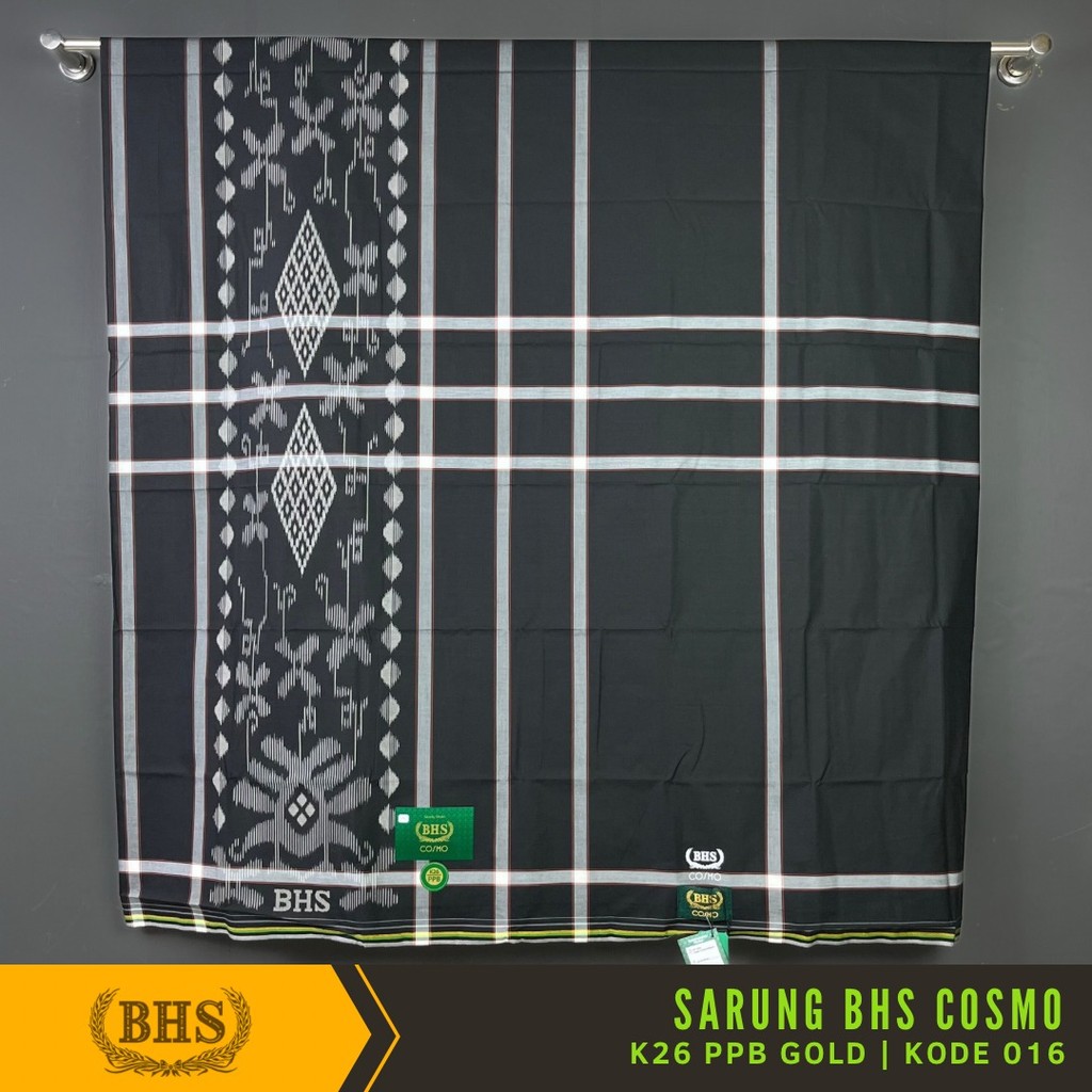 Sarung BHS Cosmo Gold Motif K26 PPB Bahan Viscose Blend Halus dan Lembut [Garansi Original]
