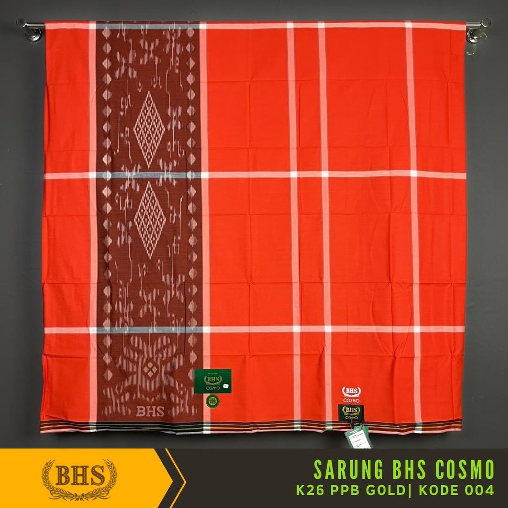 Sarung BHS Cosmo Gold Motif K26 PPB Bahan Viscose Blend Halus dan Lembut [Garansi Original]