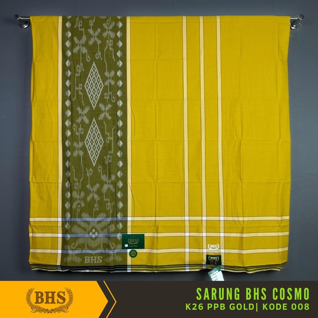 Sarung BHS Cosmo Gold Motif K26 PPB Bahan Viscose Blend Halus dan Lembut [Garansi Original]