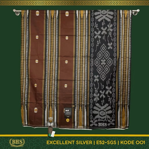 Sarung BHS Excellent SILVER Motif E52 SGS Bahan Mercerized Cotton Halus dan Lembut [Garansi Original]