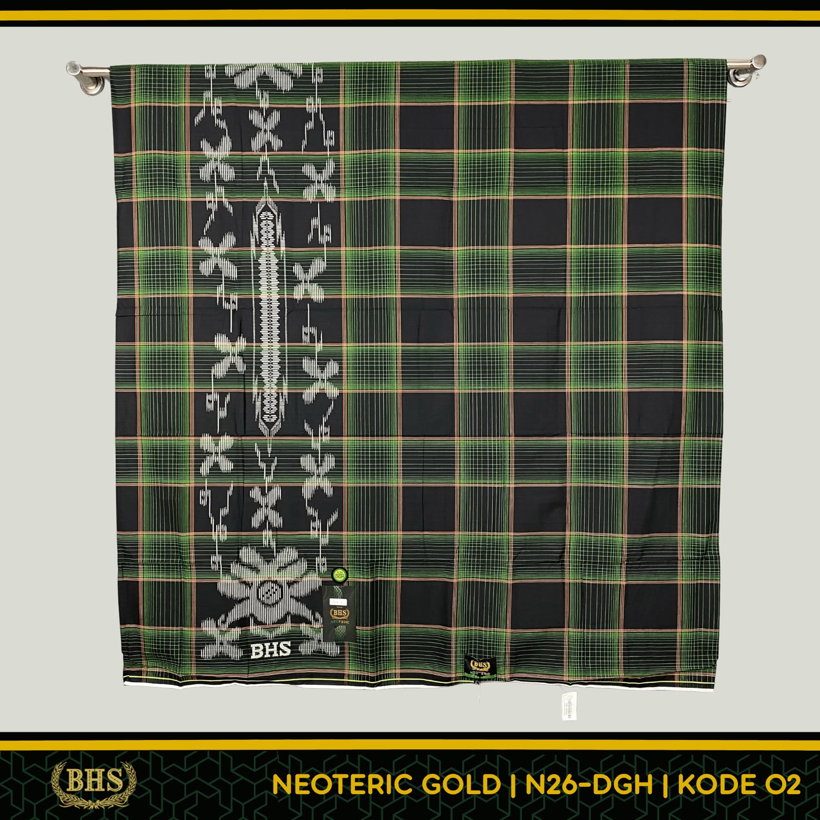 Sarung BHS Neoteric Gold Motif N26 DGH Bahan Viscose Cotton Blend Halus dan Lembut [New Product]