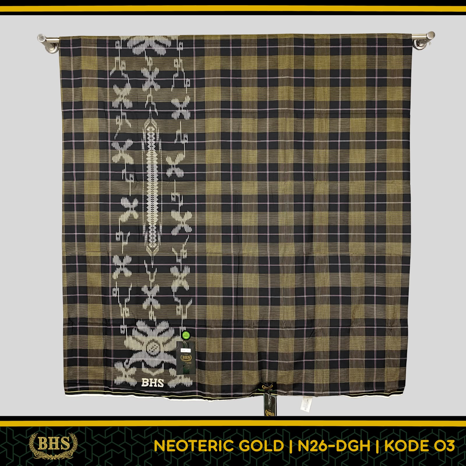 Sarung BHS Neoteric Gold Motif N26 DGH Bahan Viscose Cotton Blend Halus dan Lembut [New Product]