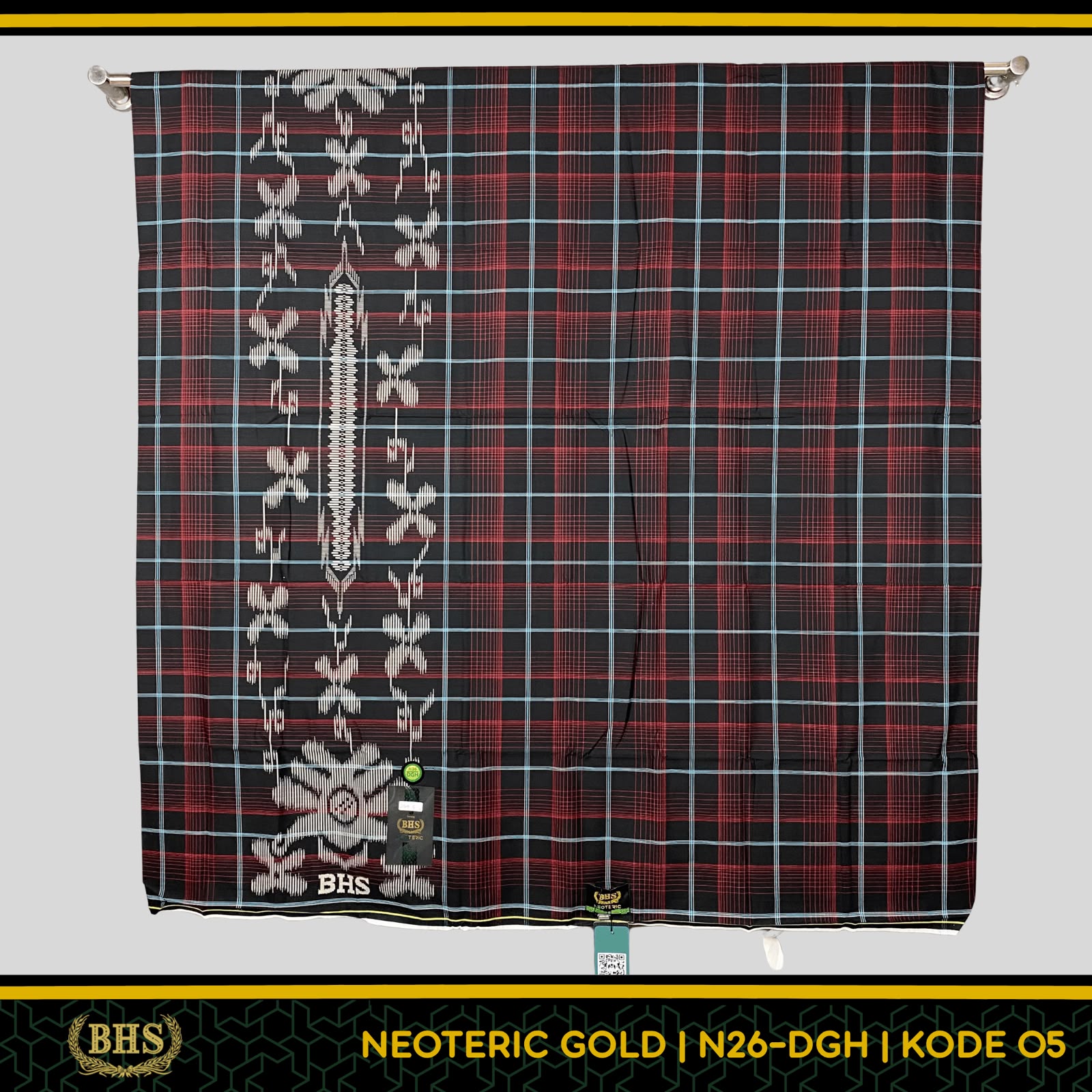 Sarung BHS Neoteric Gold Motif N26 DGH Bahan Viscose Cotton Blend Halus dan Lembut [New Product]