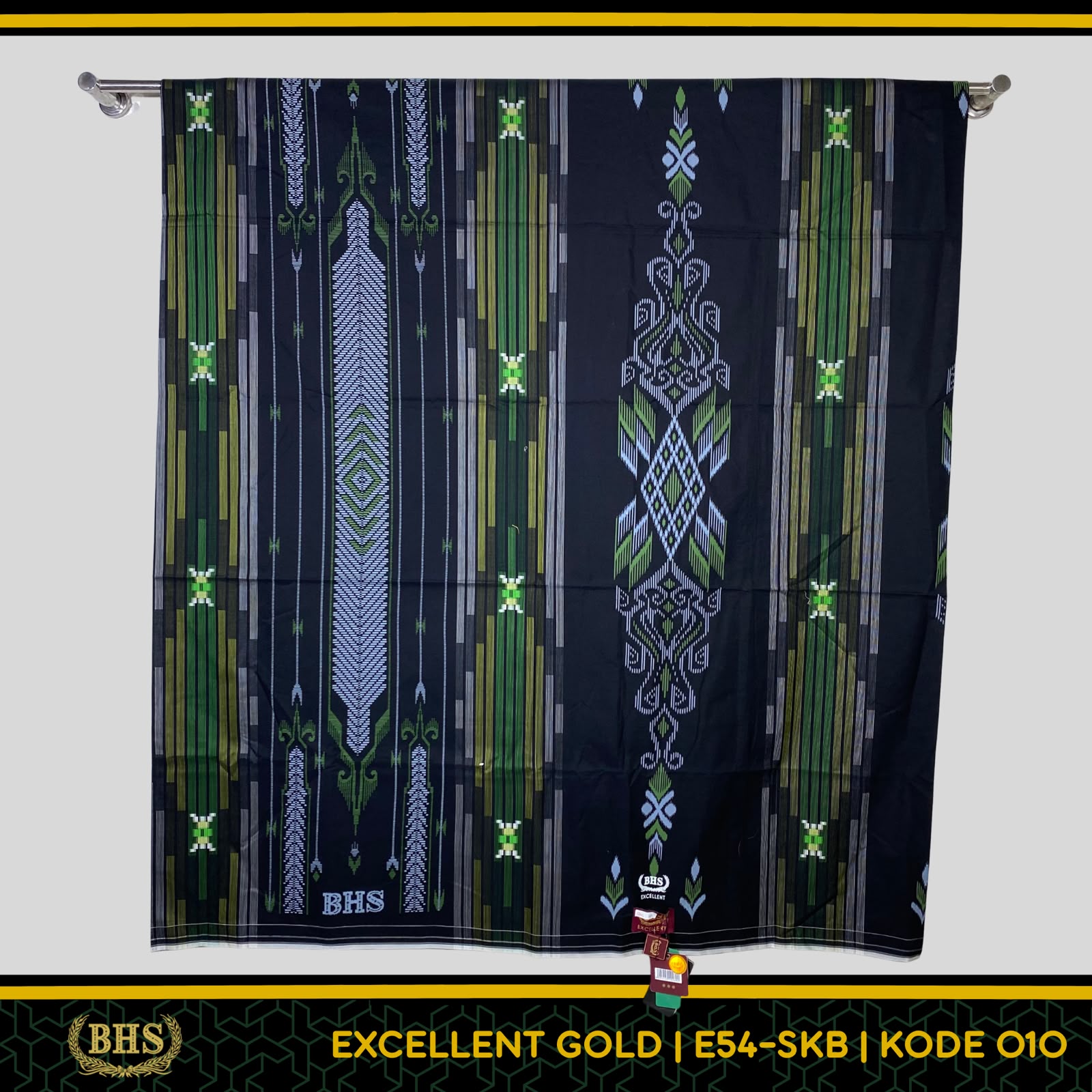 Sarung BHS Excellent Gold Motif E54 SKC SKB Songket Bahan Mercerized Cotton Halus dan Lembut [Garansi Original]