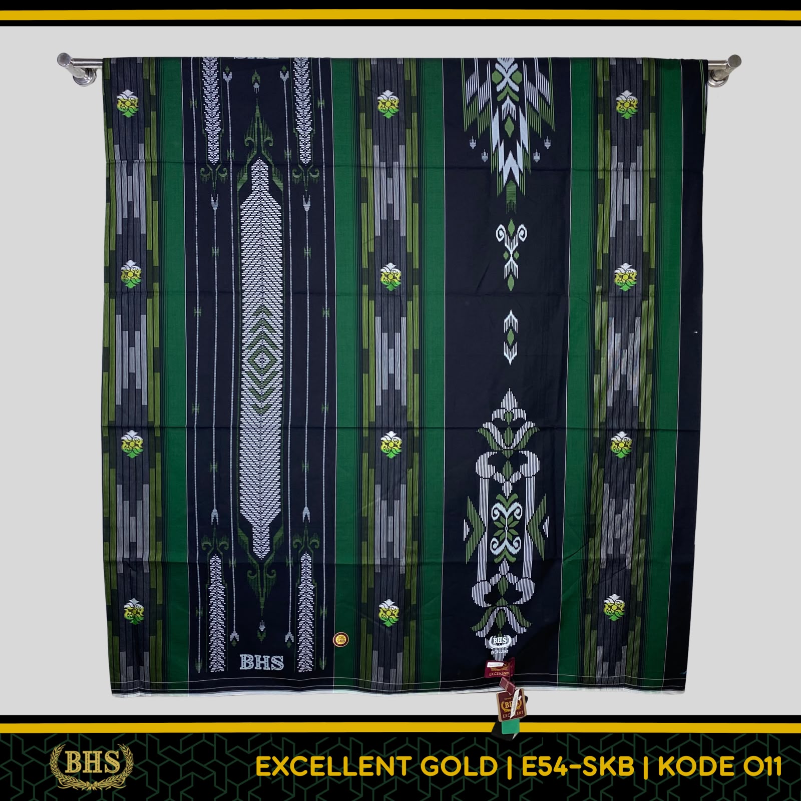 Sarung BHS Excellent Gold Motif E54 SKC SKB Songket Bahan Mercerized Cotton Halus dan Lembut [Garansi Original]