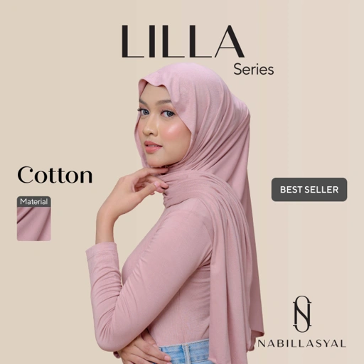 Image of Nabillasyal | Pashmina Meleyot | Pashmina Semi-Instant | Bandana | Cotton | Lilla Series