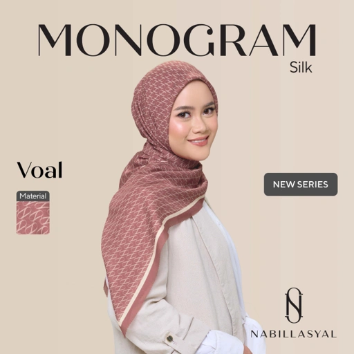 Image of Nabillasyal | Hijab Segiempat | Hijab Pattern | Monogram Hijab | Voal | Special Birthday Edition