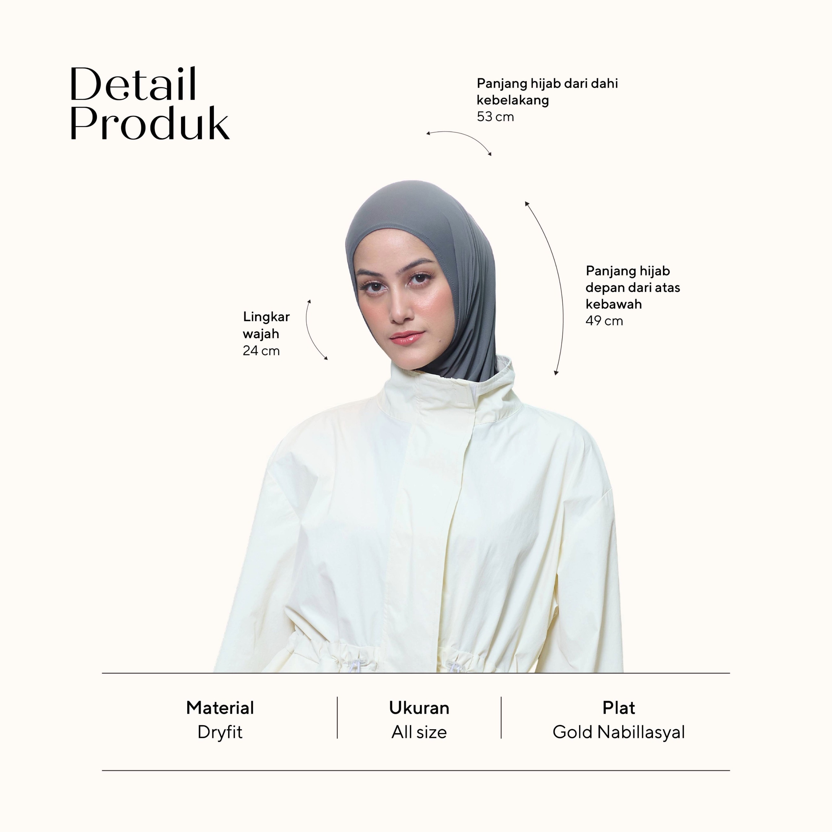 Nabillasyal | Linea Nsport | Hijab Sport | Hijab Instant Olahraga Anti UV | Mesh