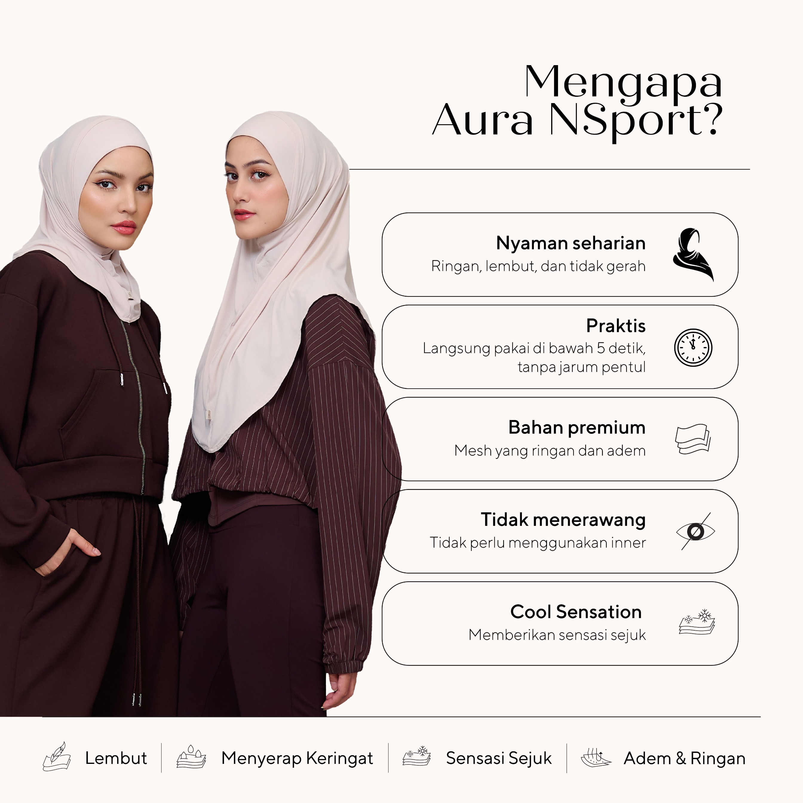 Nabillasyal | Hijab Sport | Hijab Instant Olahraga Anti UV | Nsport | Aura Series