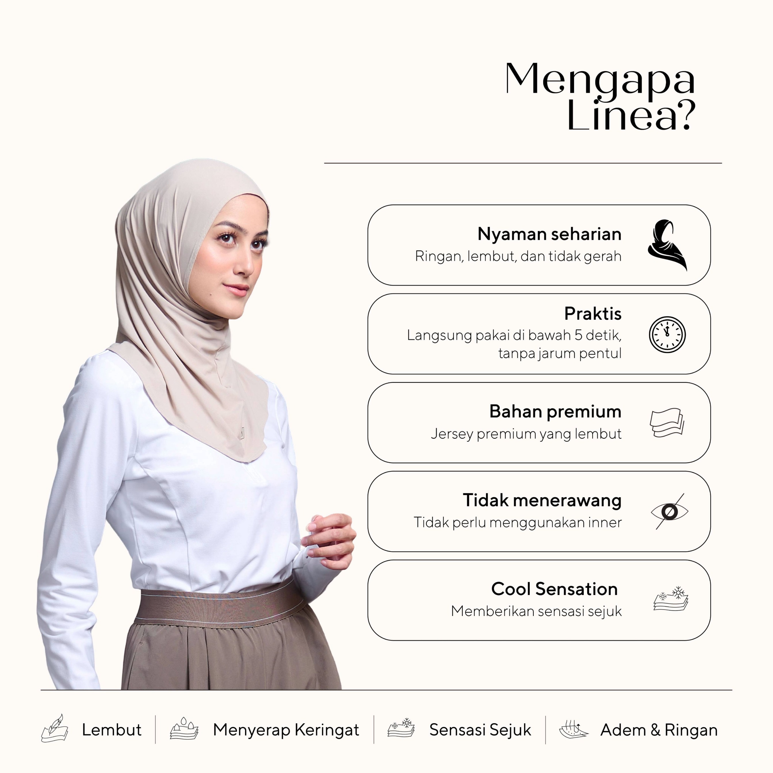 Nabillasyal | Linea Nsport | Hijab Sport | Hijab Instant Olahraga Anti UV | Mesh