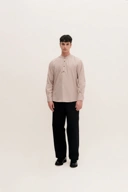 BANTALA - collarless halfbutton long sleeve shirt