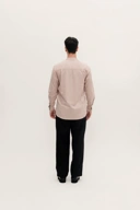 BANTALA - collarless halfbutton long sleeve shirt