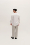 BANTALA - collarless halfbutton long sleeve shirt