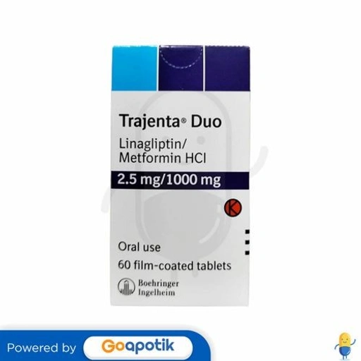 Image of TRAJENTA DUO 2.5 MG/1000 MG BOTOL 60 TABLET