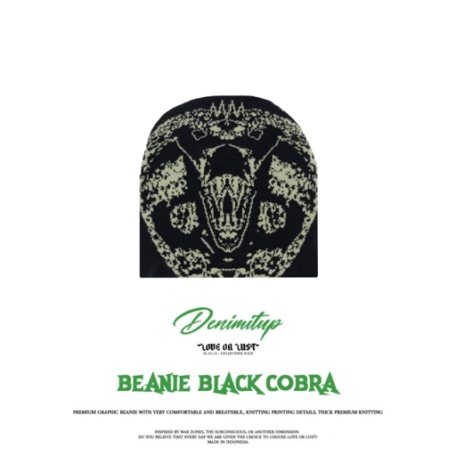 Image of DENIMITUP beanie - Black cobra - Topi