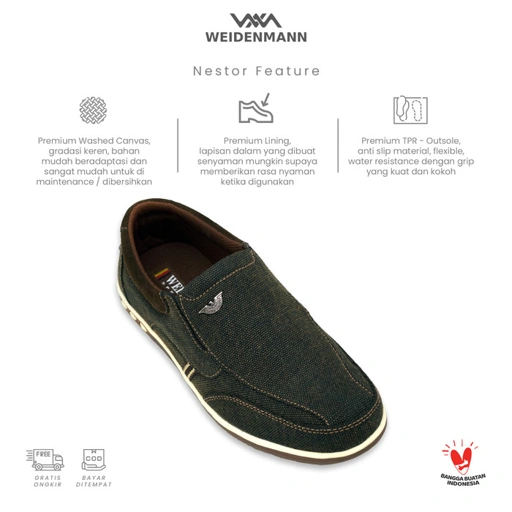 Image of Sepatu Slip On Canvas Casual Pria Weidenmann (Nestor 06)