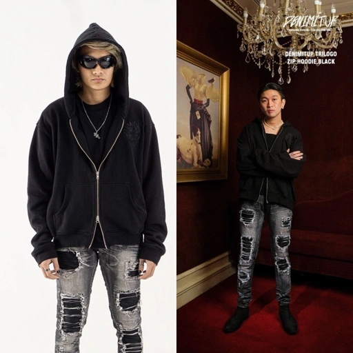 Image of DENIMITUP trilogo zip hoodie - Hoodie pria