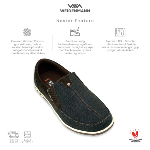 Image of Sepatu Slip On Canvas Pria Weidenmann (Nestor 03)