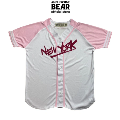 Image of Baseball Jersey - Anchorage Baseball - Kaos Baseball - Baseball - Baseball Custom Pink New York Dewasa Anchorage Bear
