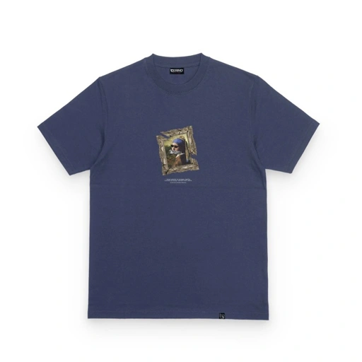 Image of Cerino T-shirt Navy Cracked Monalisa