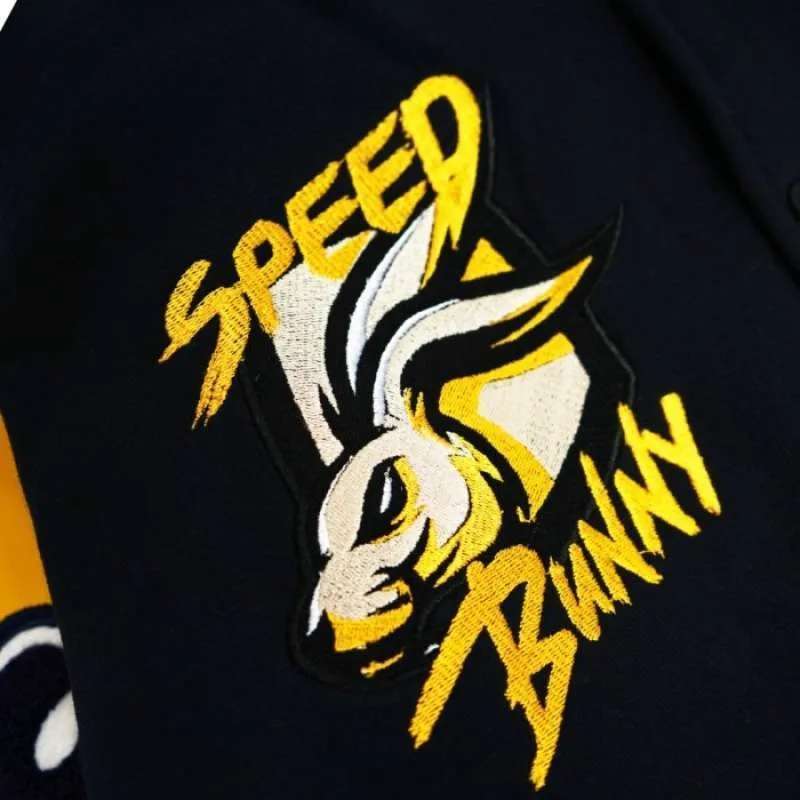 Safe Industries - Speed Bunny Varsity Jacket Black Yellow