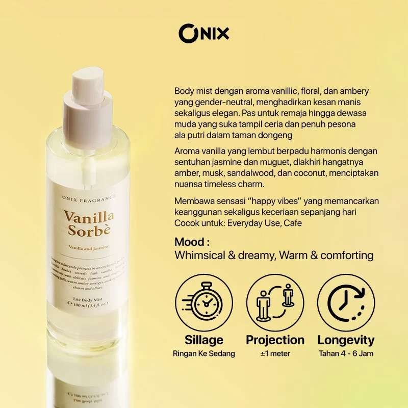 ONIX Fragrance - VANILLA SORBE Body Mist 100ml