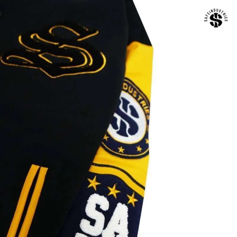 Safe Industries - Speed Bunny Varsity Jacket Black Yellow