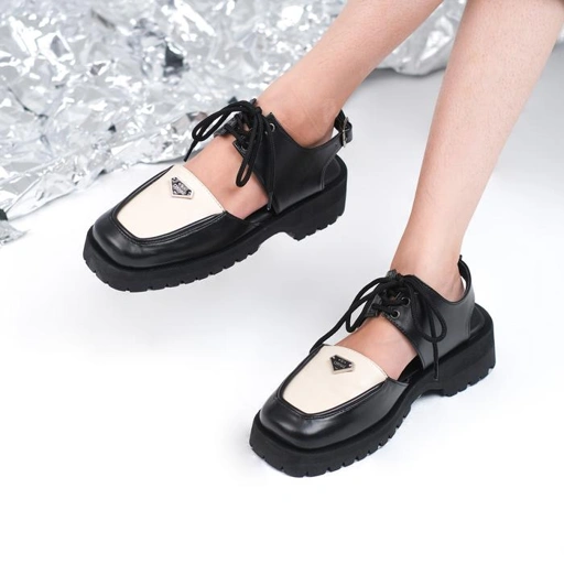 Image of Cekhas - Nuca Black Cream Slip On Shoes