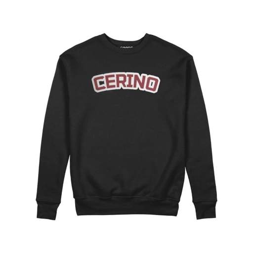 Image of Cerino Sweater Red White Type Crewneck Black