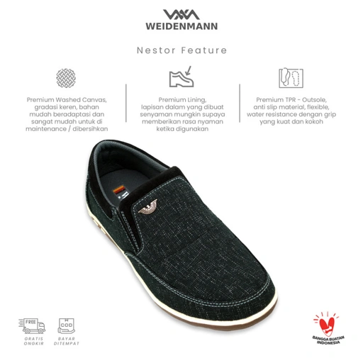 Image of Sepatu Slip On Canvas Casual Pria Weidenmann (Nestor 05)