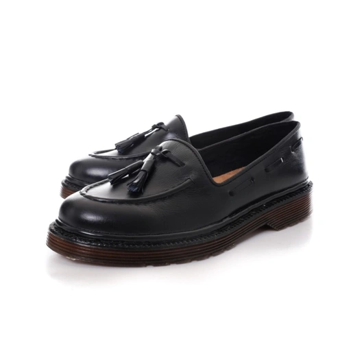 Image of Sepatu Kulit Pria Asli - Leder Loafer Black