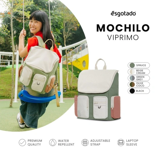 Image of Esgotado Tas Ransel Pria Wanita Kanvas 14" - Mochilo Viprimo - Canvas Backpack Water Repellent - Spruce