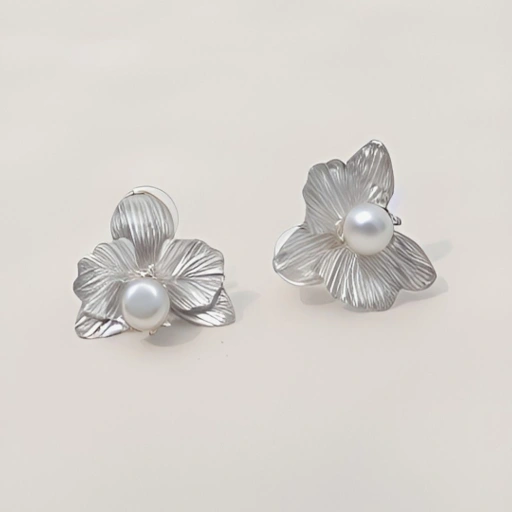 Image of [SERIES] ANTING FLORAL KECIL SILVER