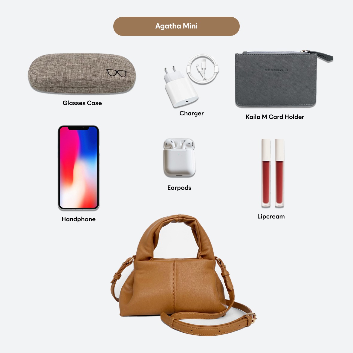 FEMMEBRAVILE Agatha Bag Tas Wanita Sling bag  Shoulde bag Tas Selempang Wanita Tas Bahu