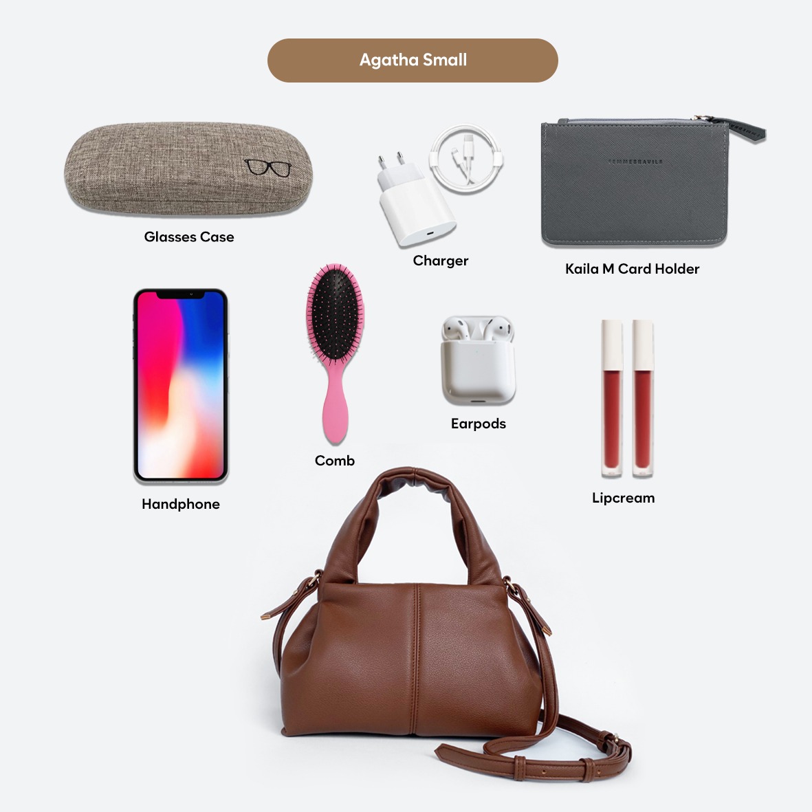 FEMMEBRAVILE Agatha Bag Tas Wanita Sling bag  Shoulde bag Tas Selempang Wanita Tas Bahu