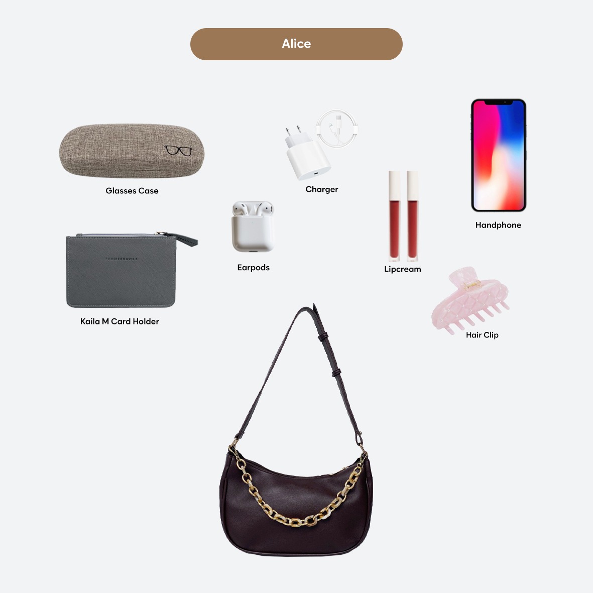 FEMMEBRAVILE Alice Bag Tas Wanita Shoulder Bag Tas Bahu Fashion Women