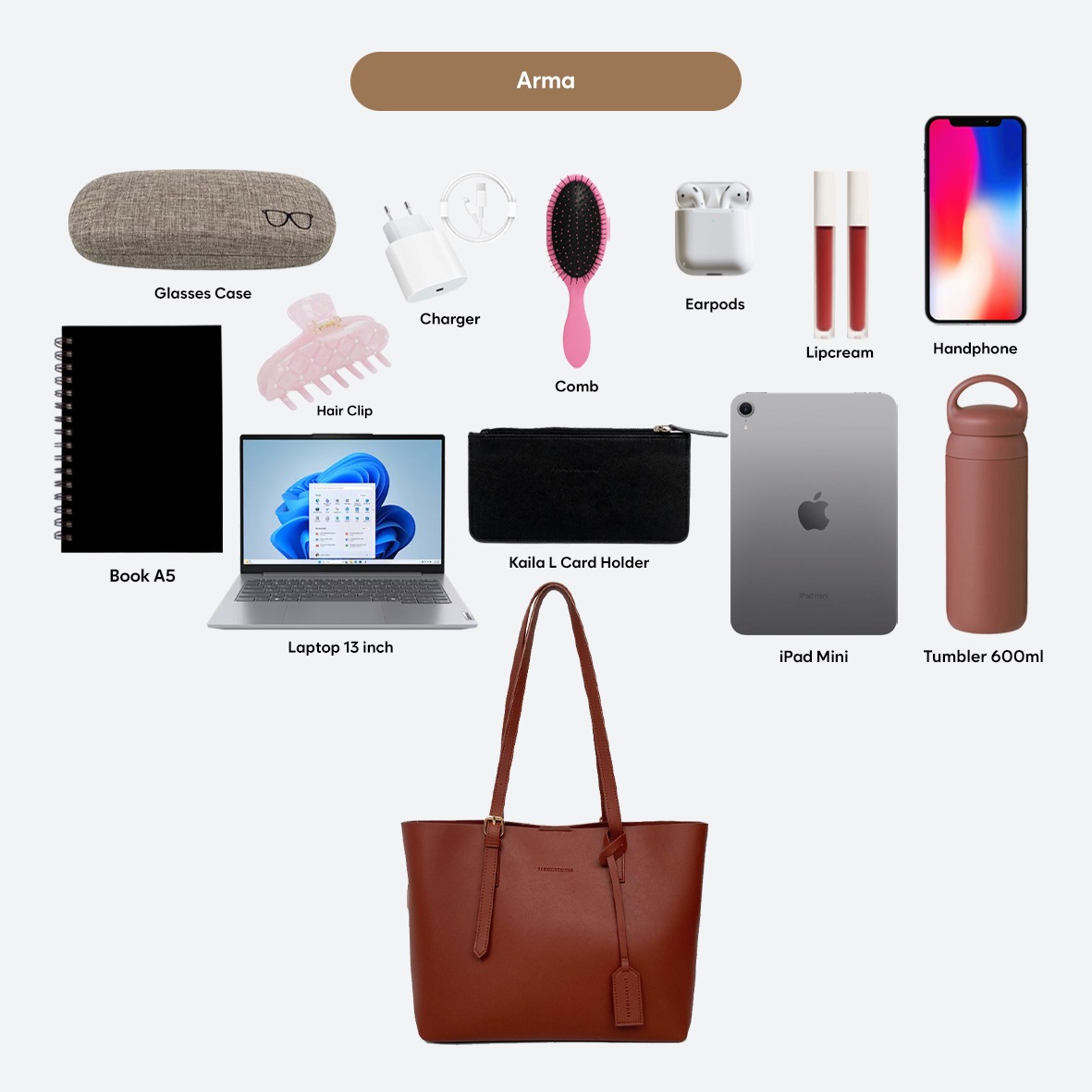 FEMMEBRAVILE Tas Wanita Totebag Fashion Wanita Shoulder Bag Totebag Kuliah Arma Bag