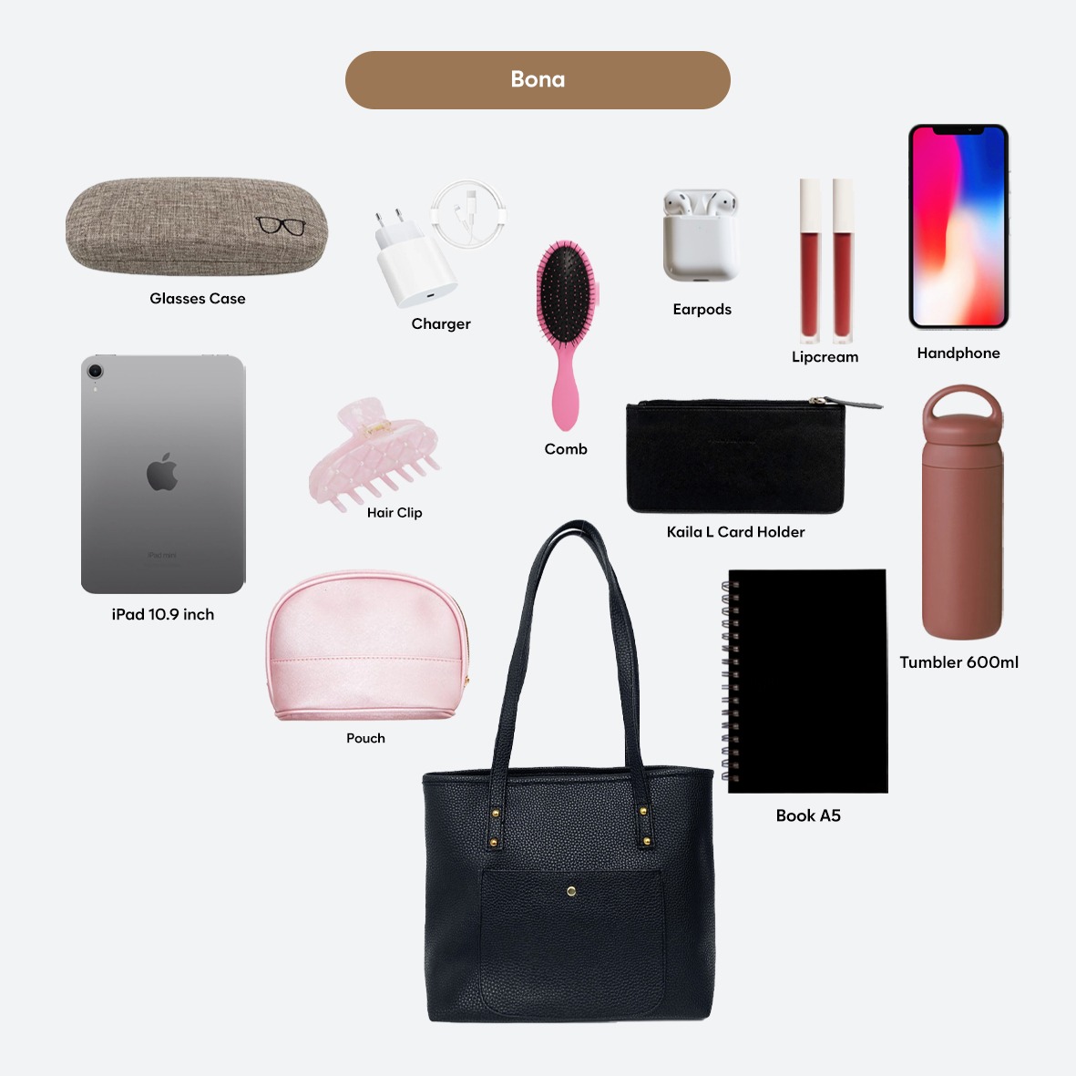 Femmebravile - Tas Wanita - Totebag - Fashion Wanita - Shoulder Bag - Totebag Kuliah - Bona Bag