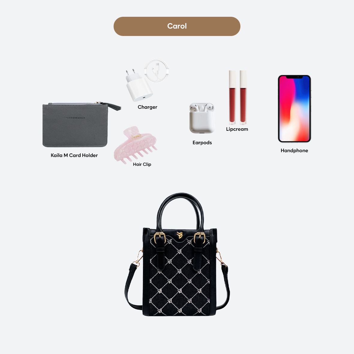 FEMMEBRAVILE Sling Bag Tas Selempang Wanita Fashion Women Shoulder bag Carol Bag