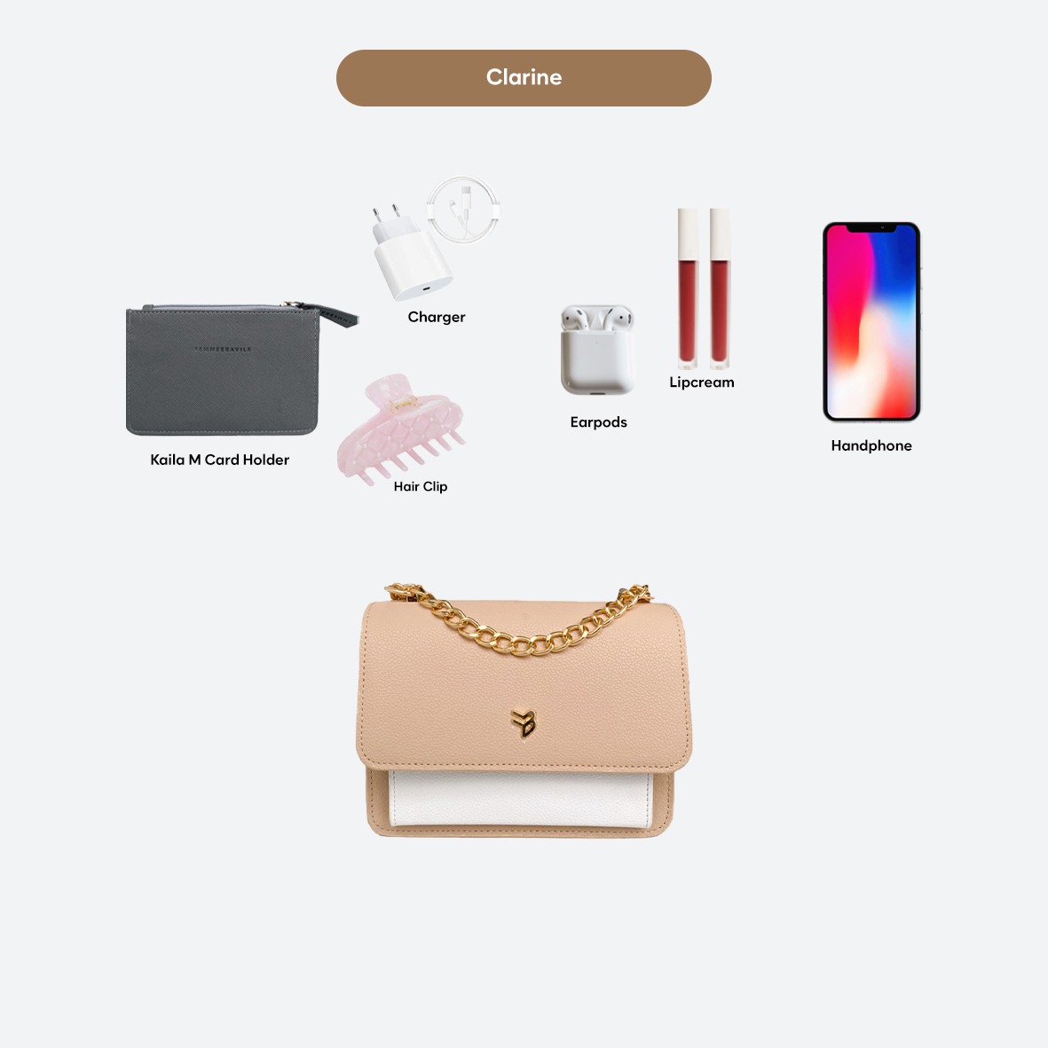FEMMEBRAVILE Sling Bag Tas Selempang Wanita Fashion Women Shoulder bag Clarine Bag