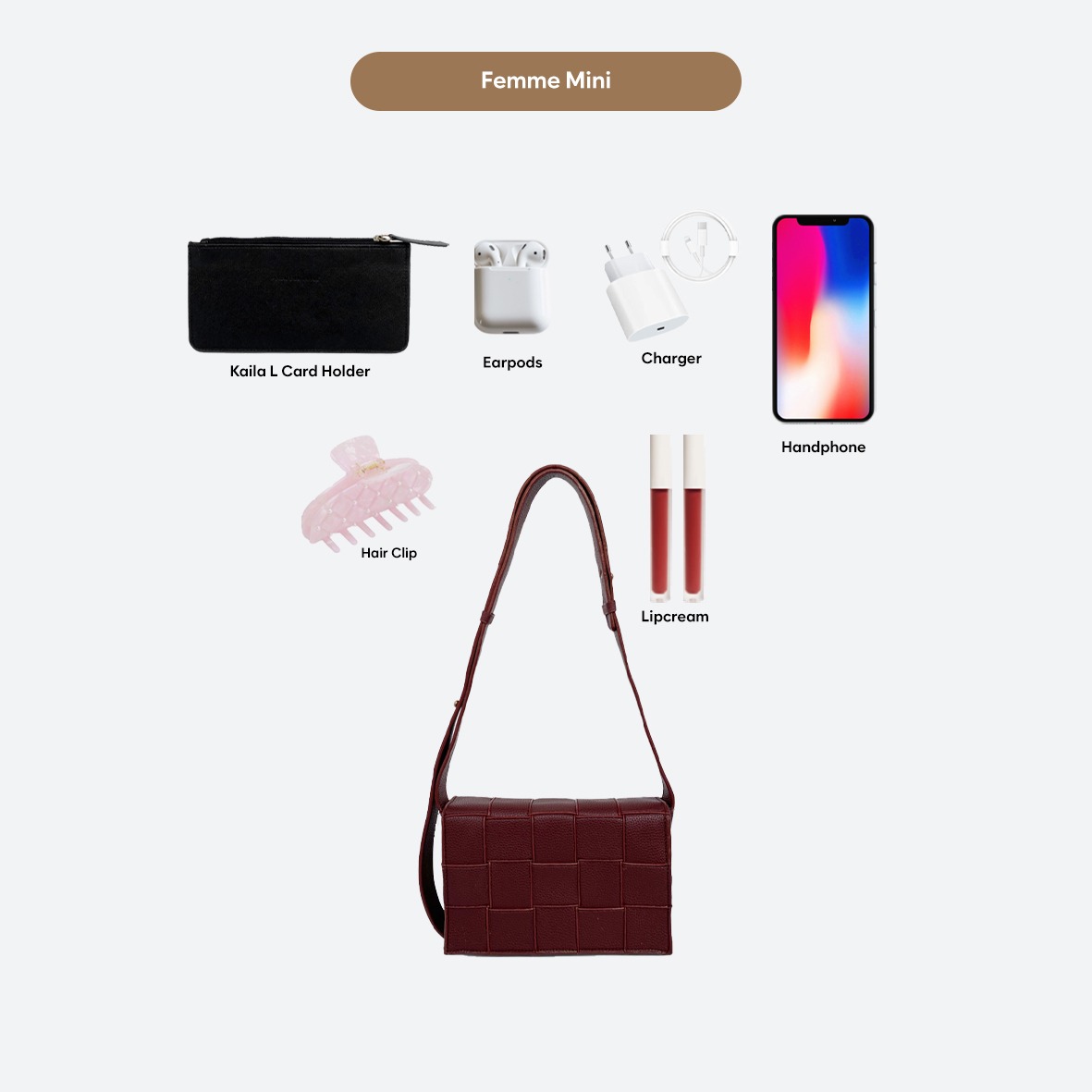 Femmebravile Sling Bag Tas Selempang Wanita Fashion Women Shoulder bag FEMME Mini Bag